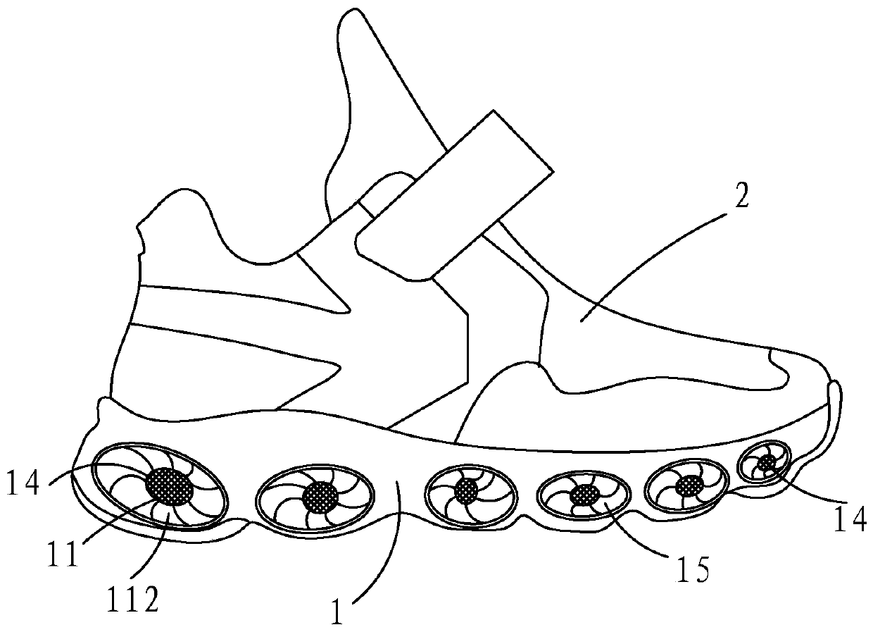 Air inner circulation shoes and sole