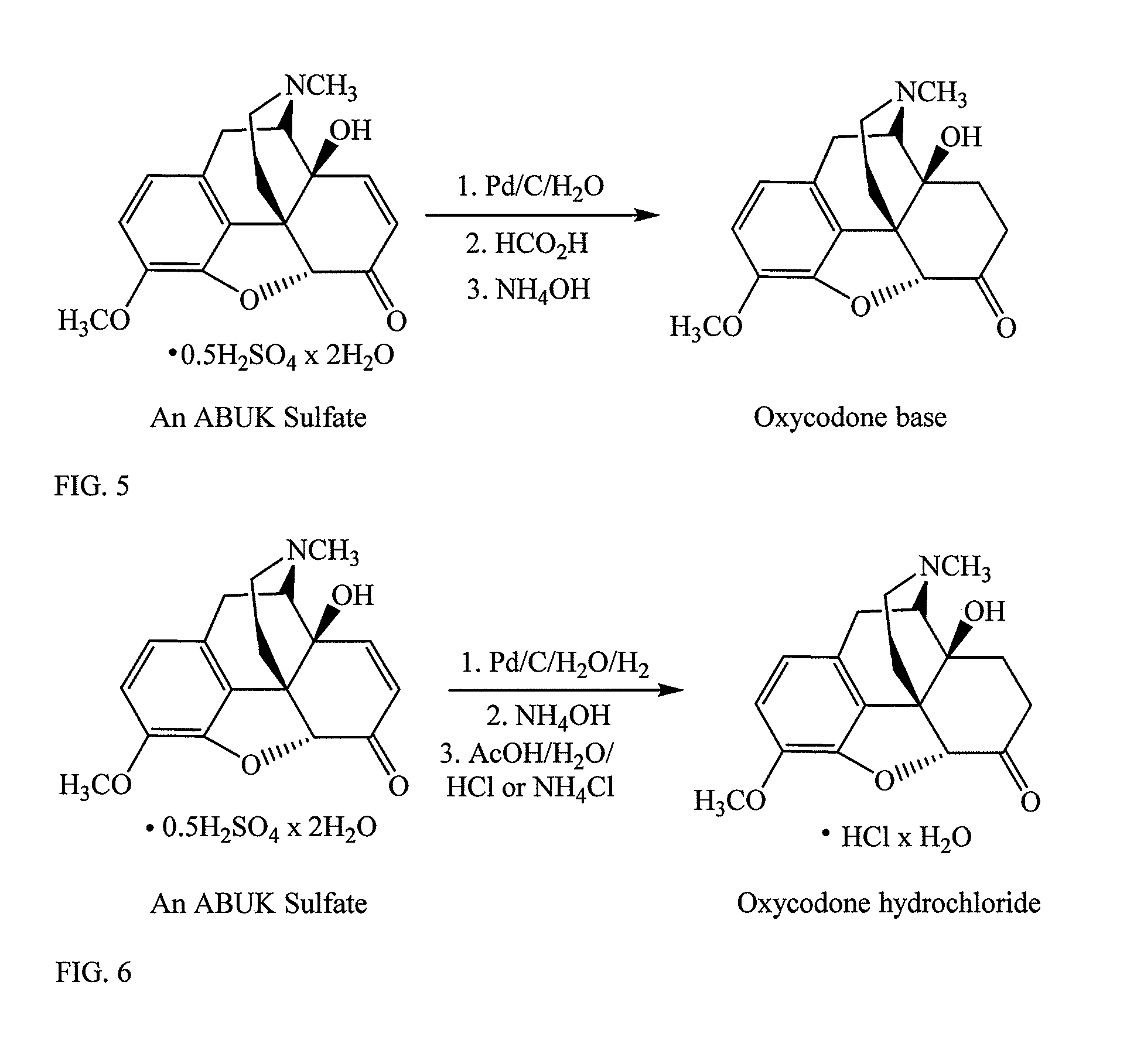 Conversion of oxycodone base to oxycodone hydrochloride