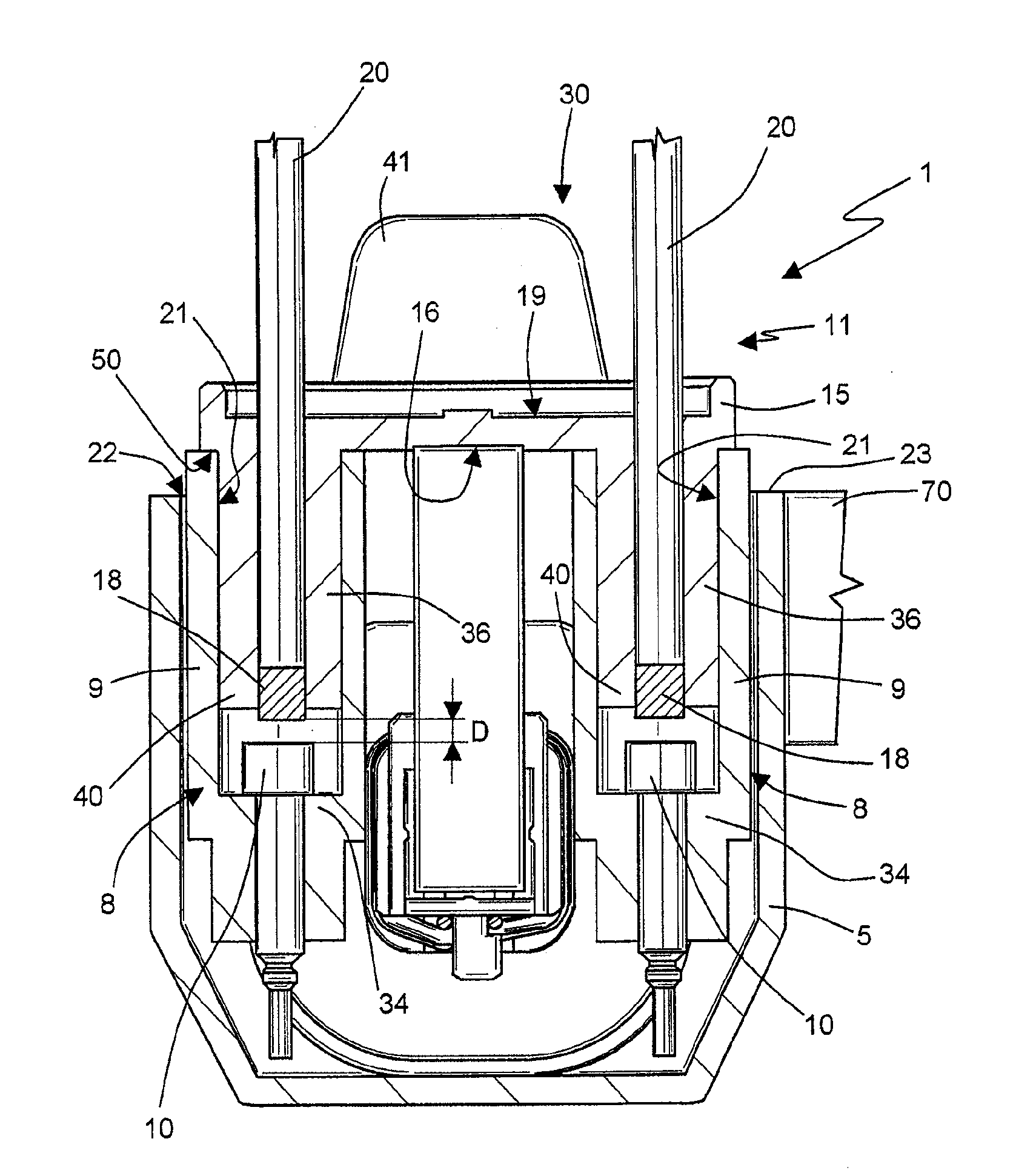 Gas lighting device for an electric household appliance, in particular a cooking range, having a quick connection system to the electrodes