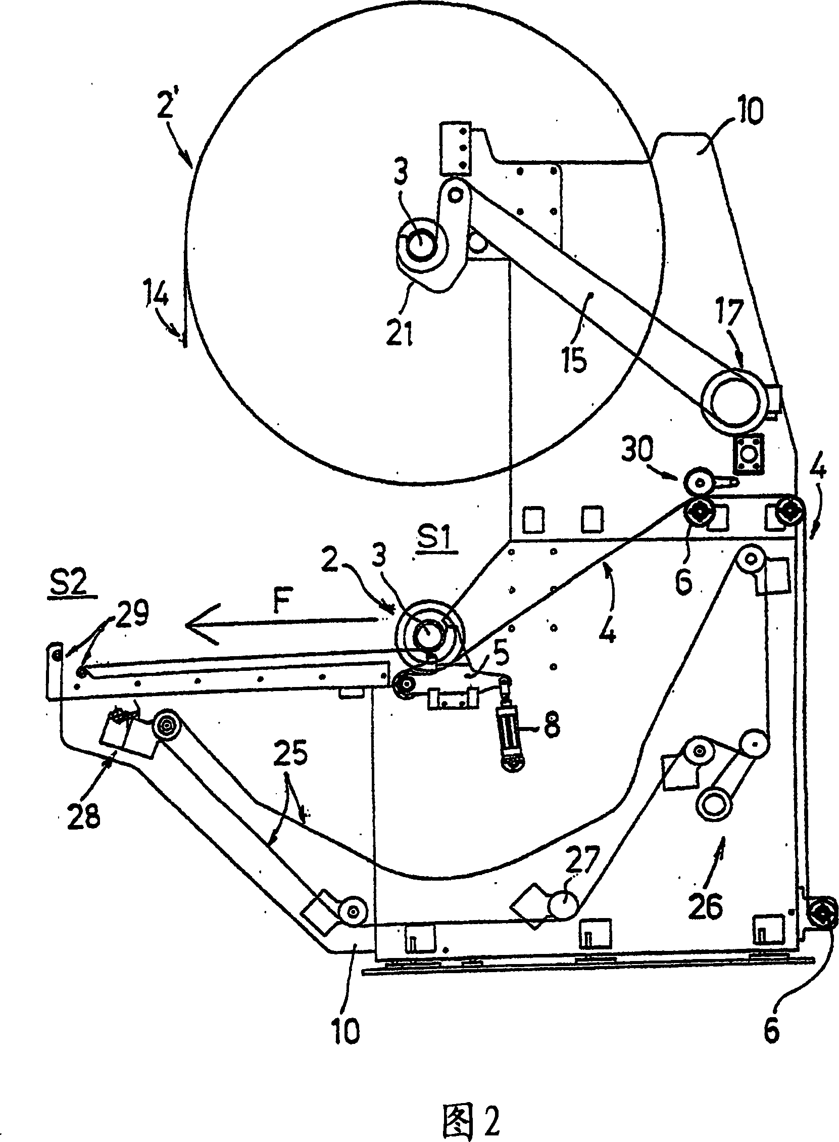 Device and method for changing the reel in an unwinder