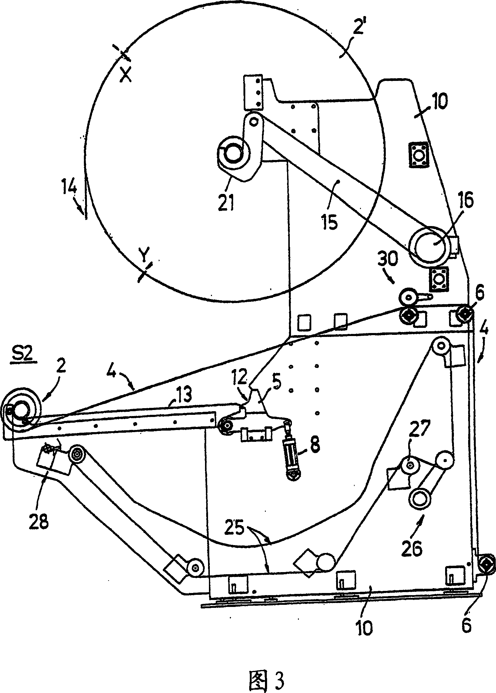 Device and method for changing the reel in an unwinder