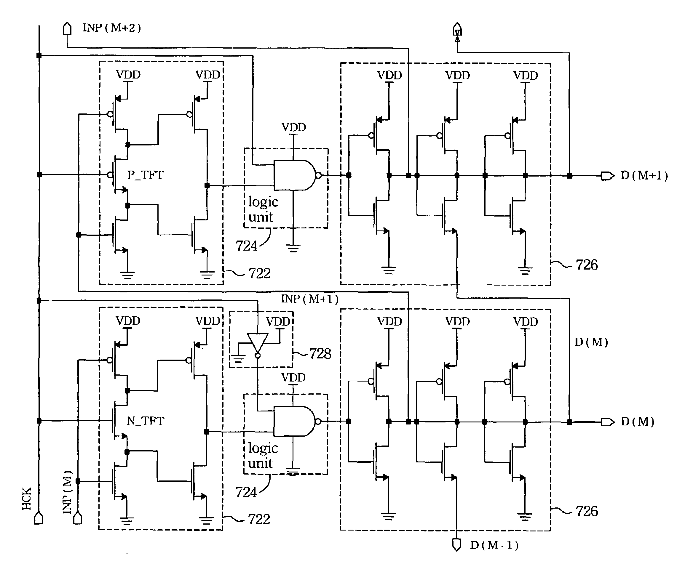 Single clock driven shift register and driving method for same