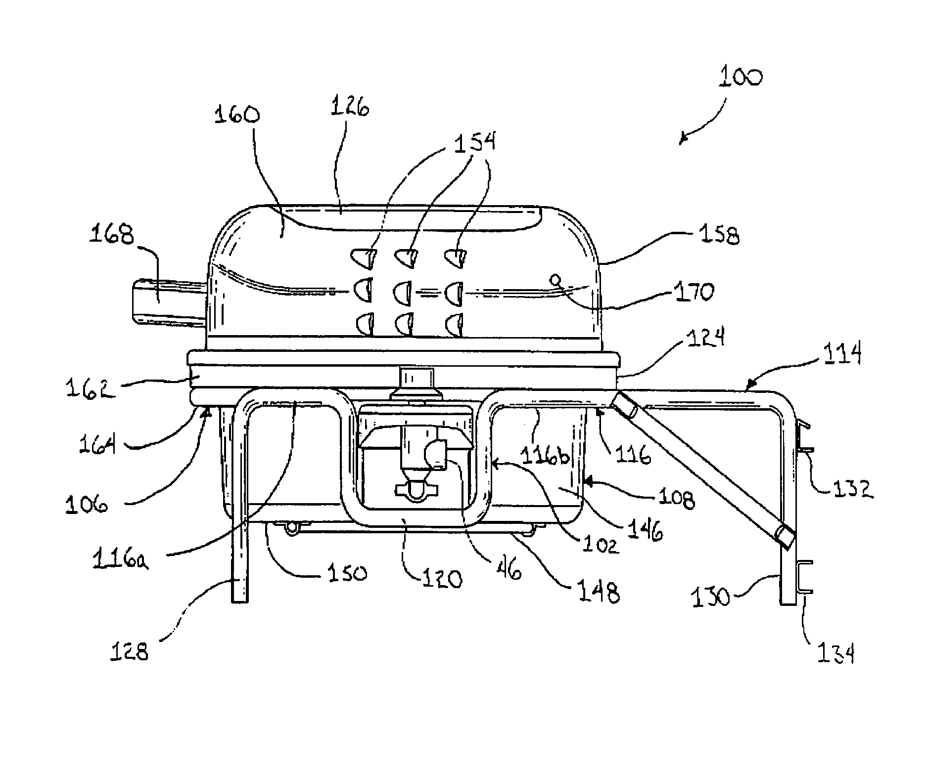 Portable barbeque grill