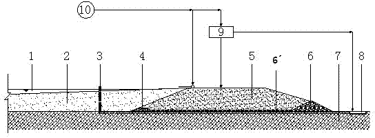 Dry heaping and wet discharging combined tailing heaping and discharging method