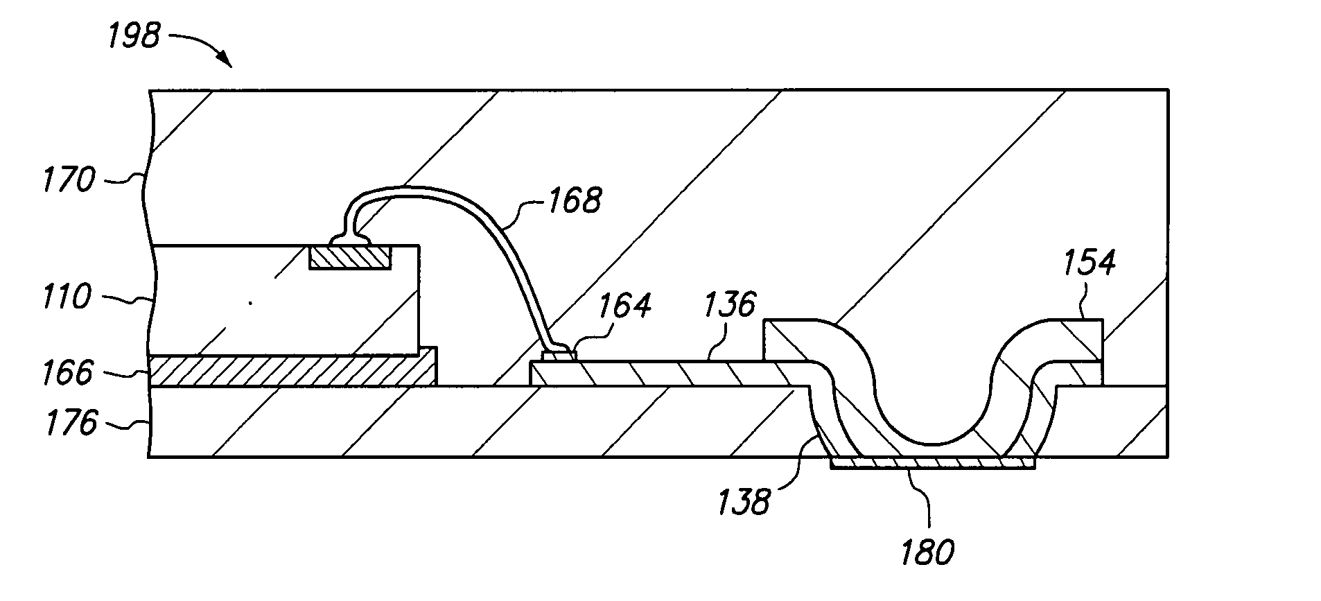 Method of making a semiconductor chip assembly with a bumped terminal, a filler and an insulative base