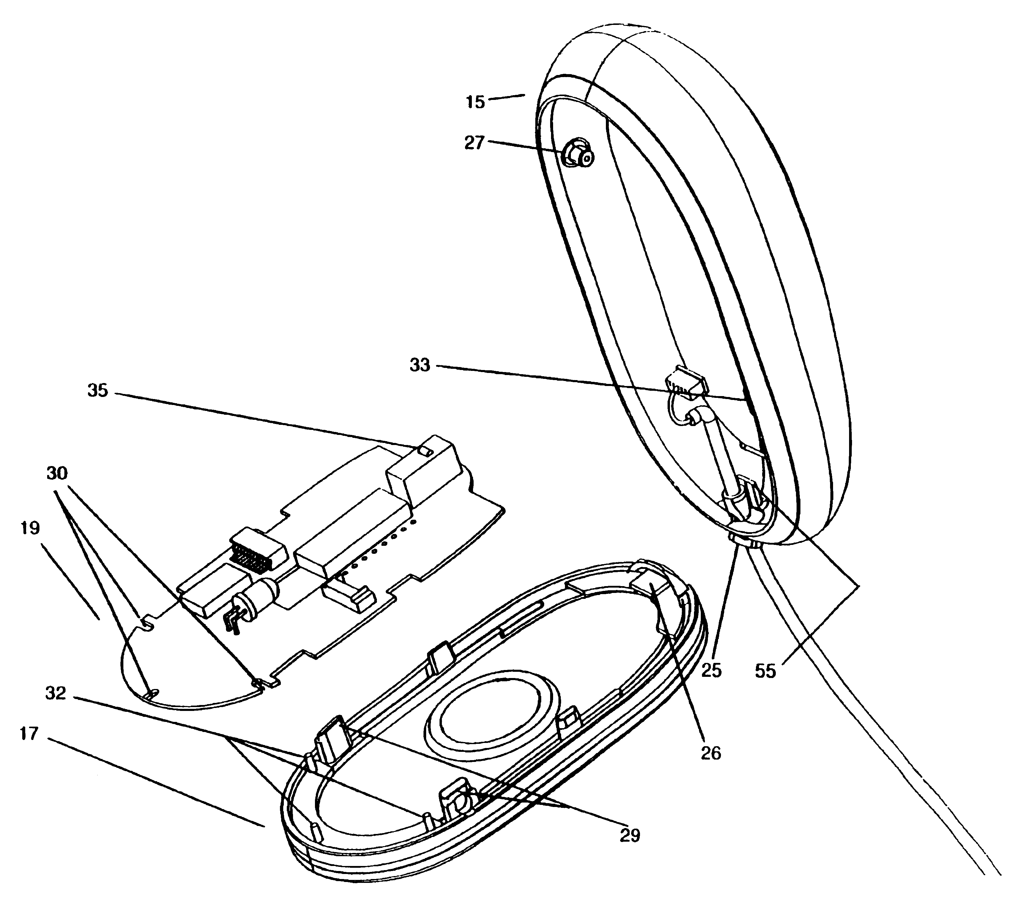Computer mouse having side areas to maintain a depressed button position