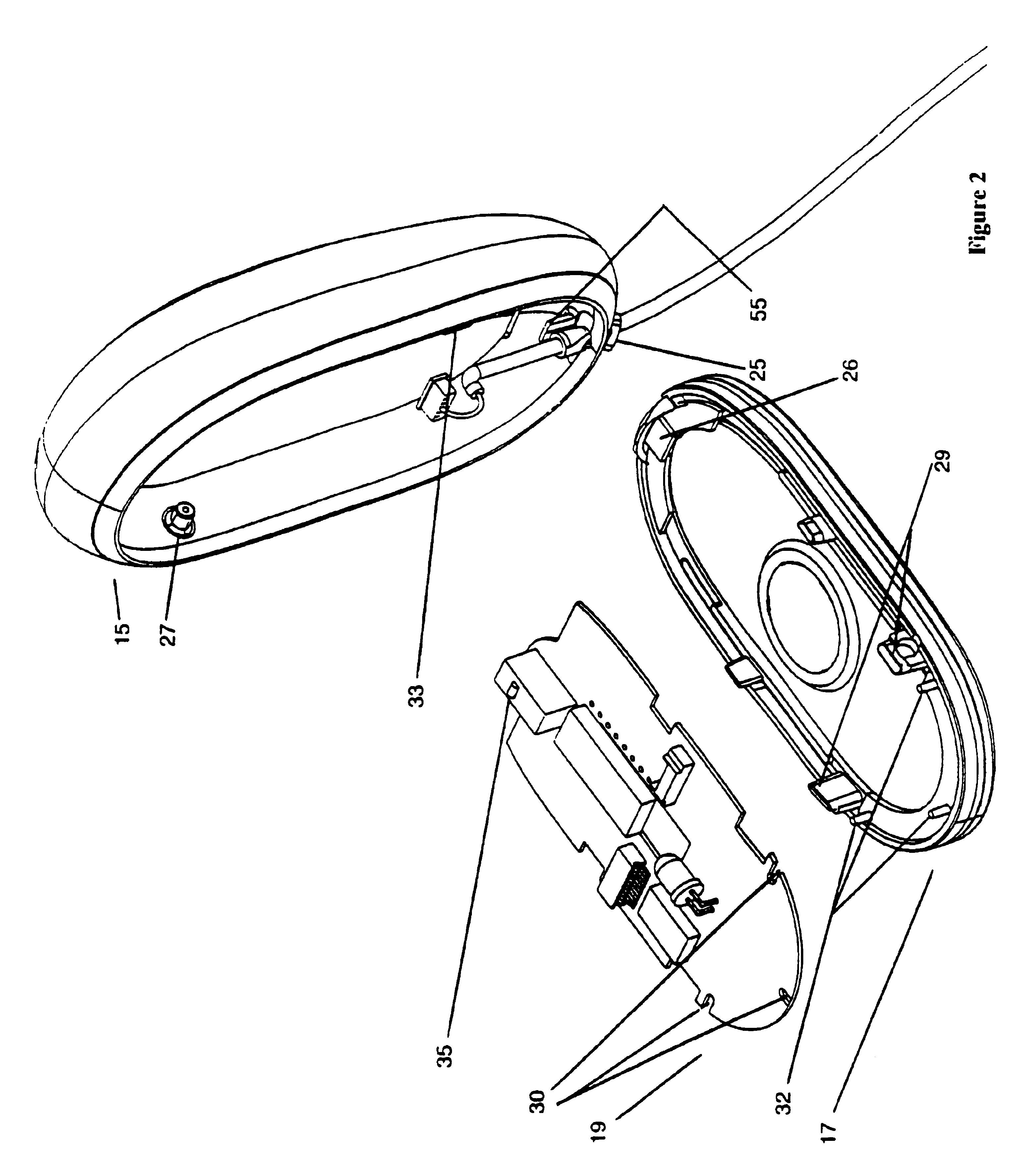 Computer mouse having side areas to maintain a depressed button position