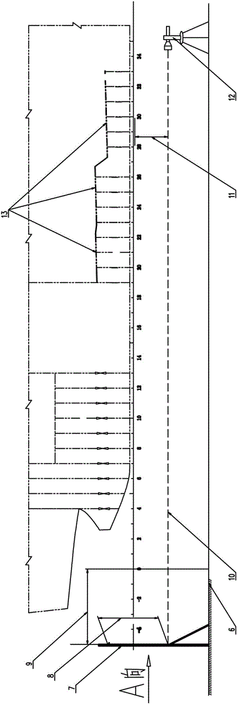 Method of applying total station to irradiating alignment and positioning of ship axis