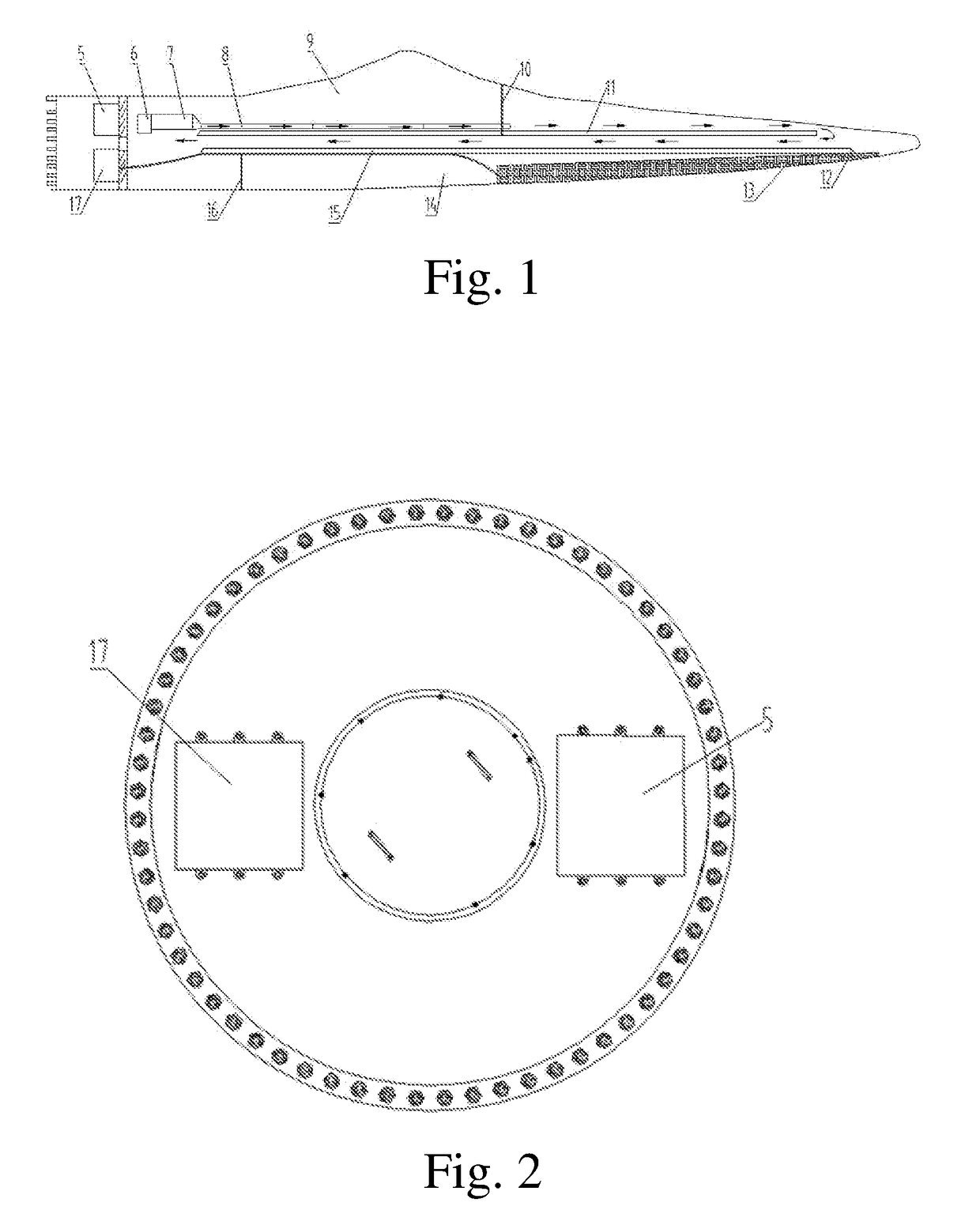 Anti-icing wind power blade and blade deicing and heating method