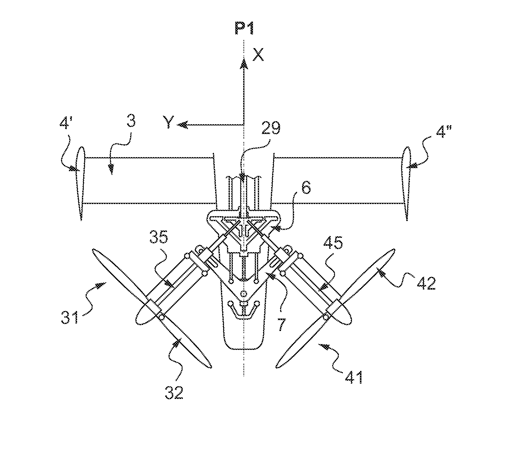 Anti-torque device with longitudinal thrust for a rotorcraft