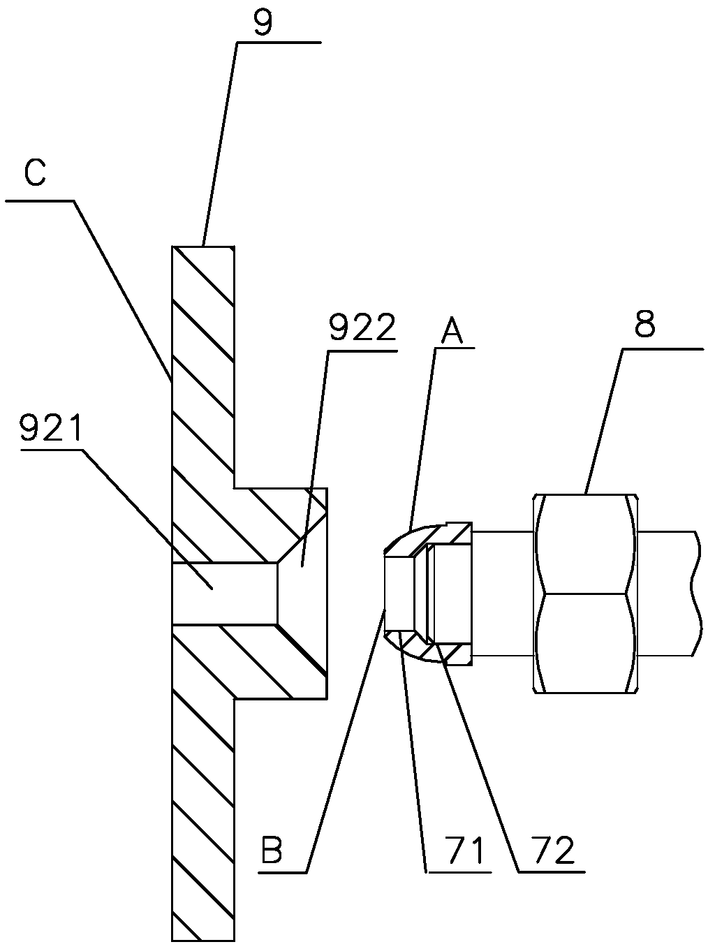 Testing device of tightness of high-pressure pipeline spherical joint of automobile engine and use method thereof