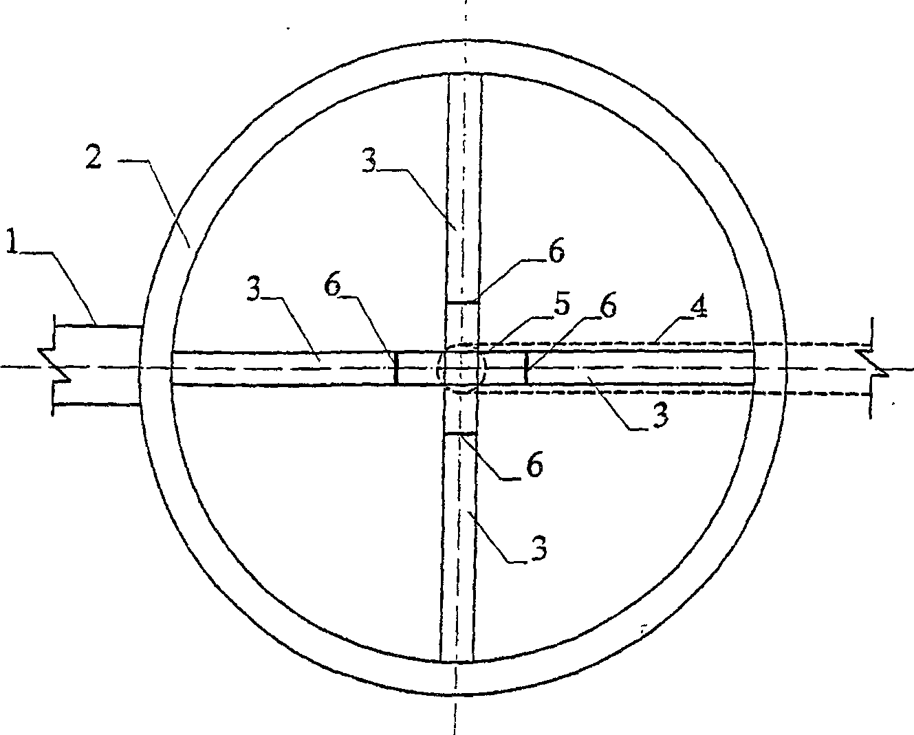 Periphery water-inlet continuous water-outlet radial settling tank