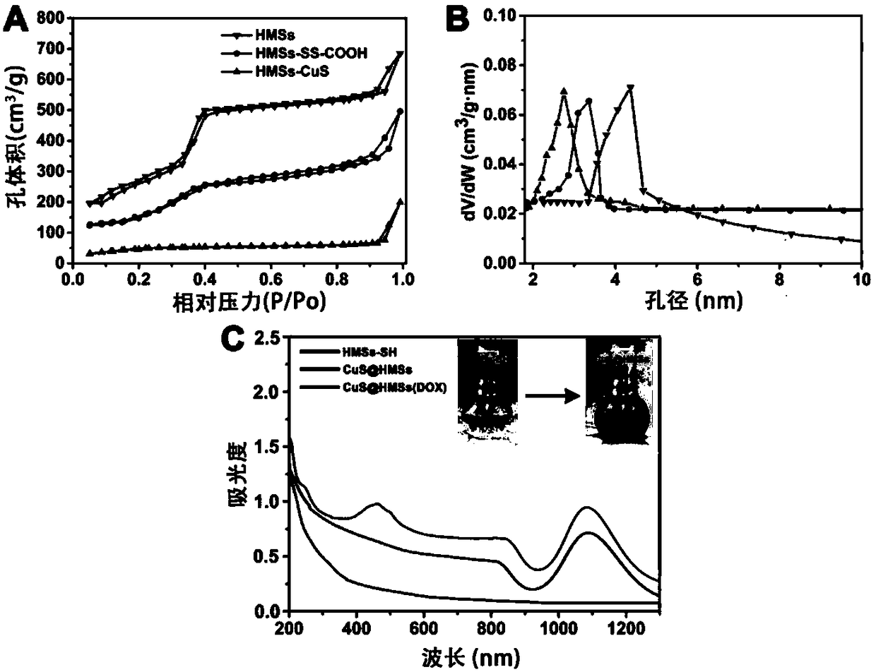Preparation method of extra small copper sulphide loaded hollow meso-porous silicon targeted nanometer medicine carrying compound
