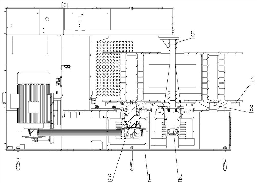 Double-station switching device for vertical take-up machine