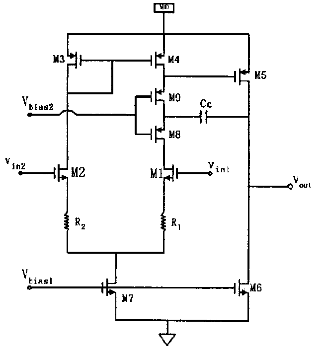 High-gain complementary metal oxide operation amplifier