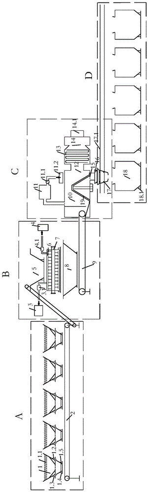 Medium temperature pitch mixture batching plant and method for preparing mixture by utilizing batching plant