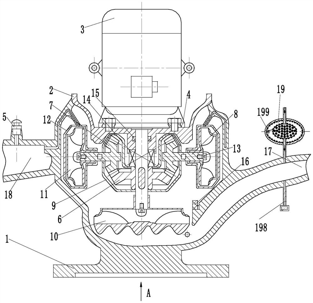 A vertical single-stage pipeline centrifugal pump