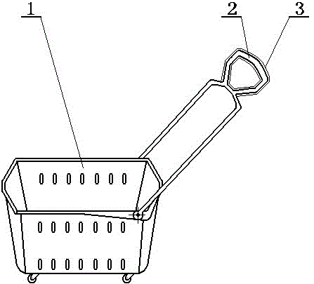 Drag type shopping basket capable of killing viruses, resisting bacteria and achieving physical therapy and health care