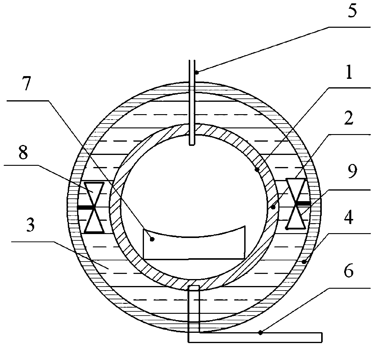 Slow baking and burning test system of solid rocket engine