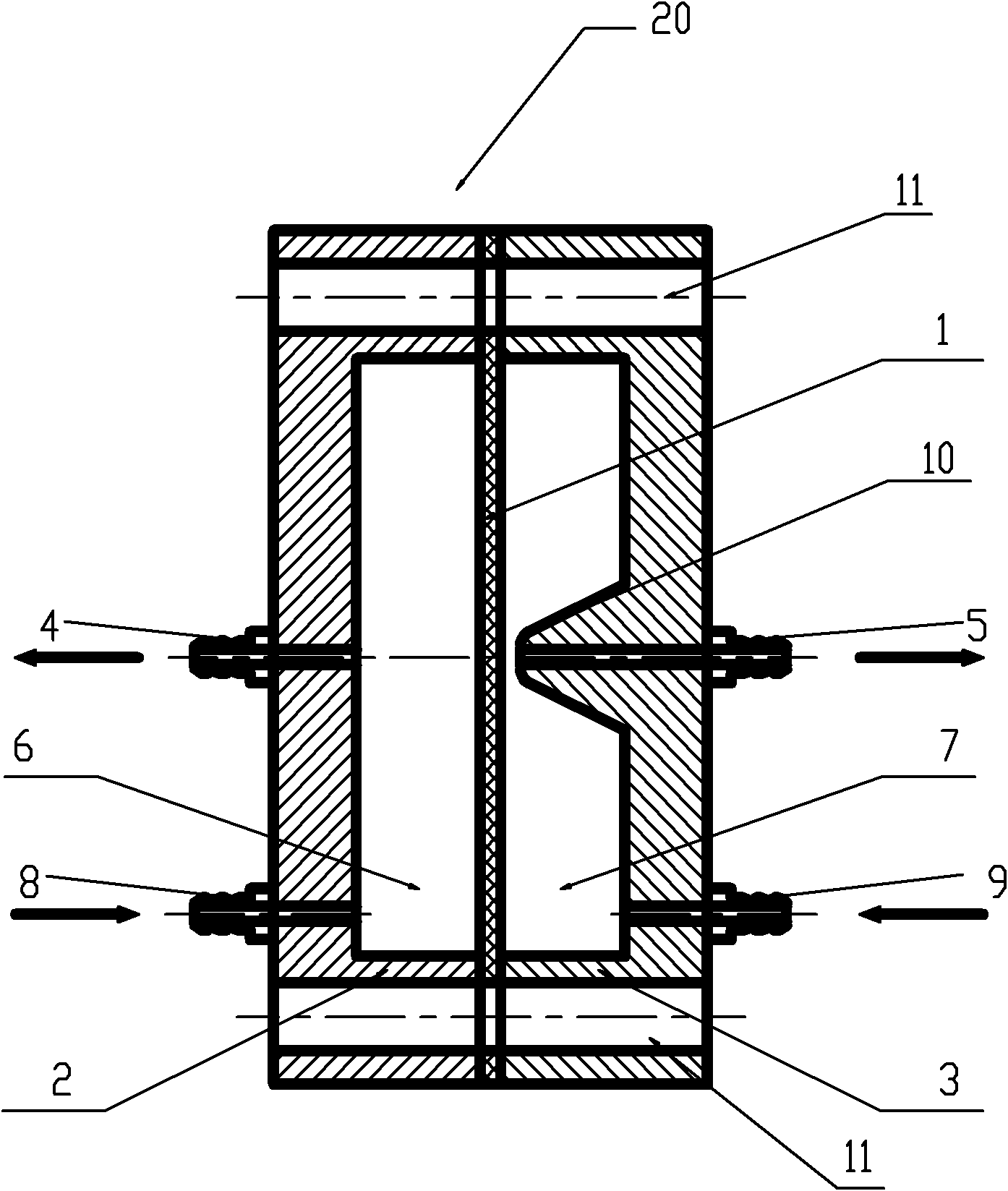 Gas equilibrium device for producing hydrogen through water electrolysis