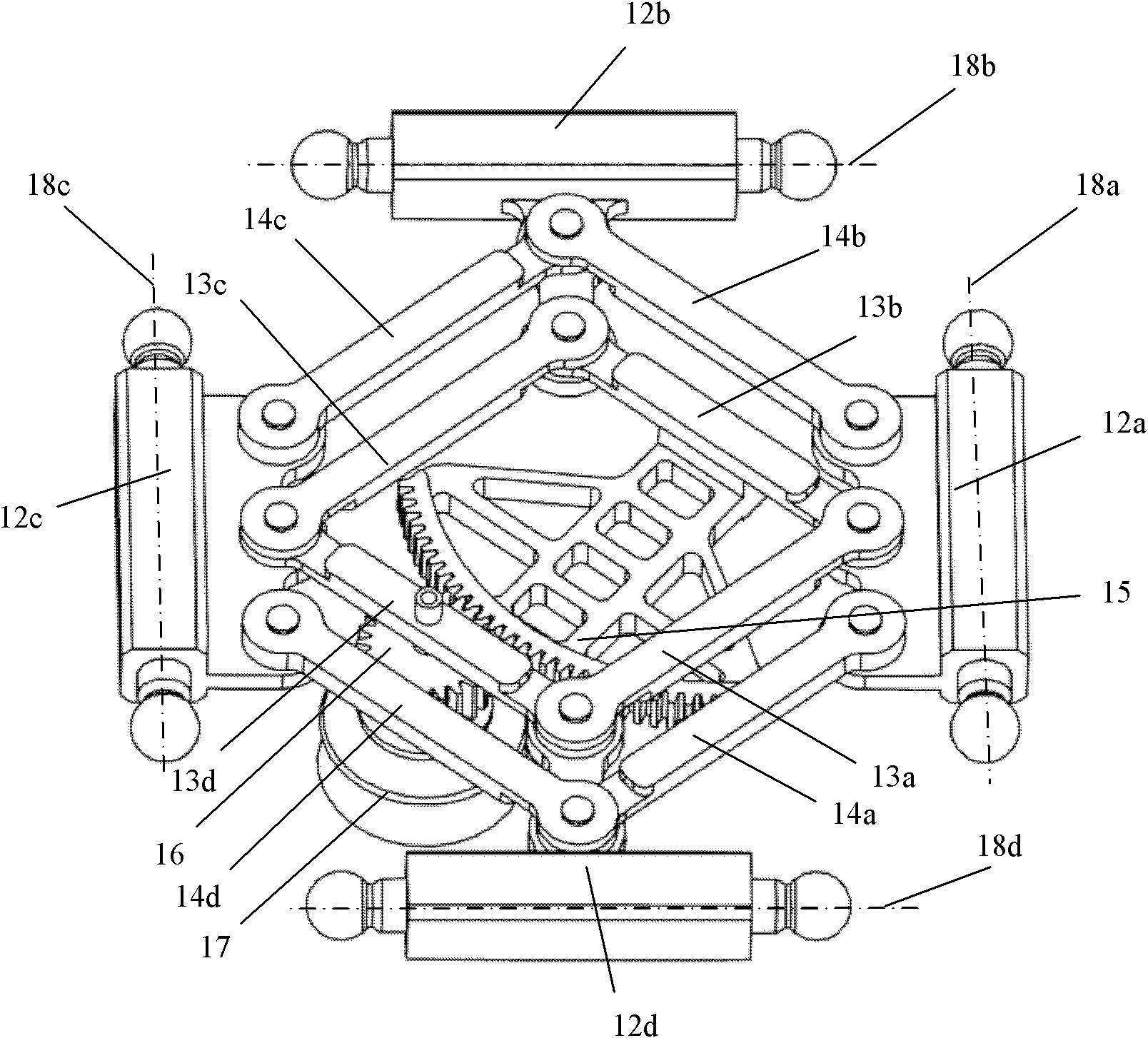 Over-constraint parallel mechanism with three degrees of freedom