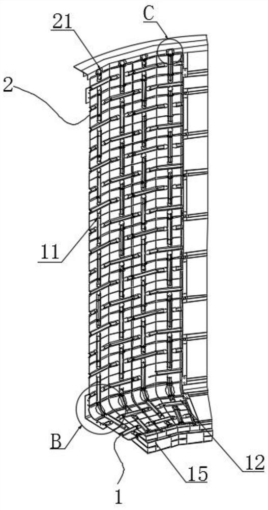Metal inner tank structure of a membrane cryogenic storage tank