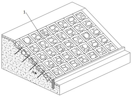 Fabricated rubble slope surface protection structure and construction method