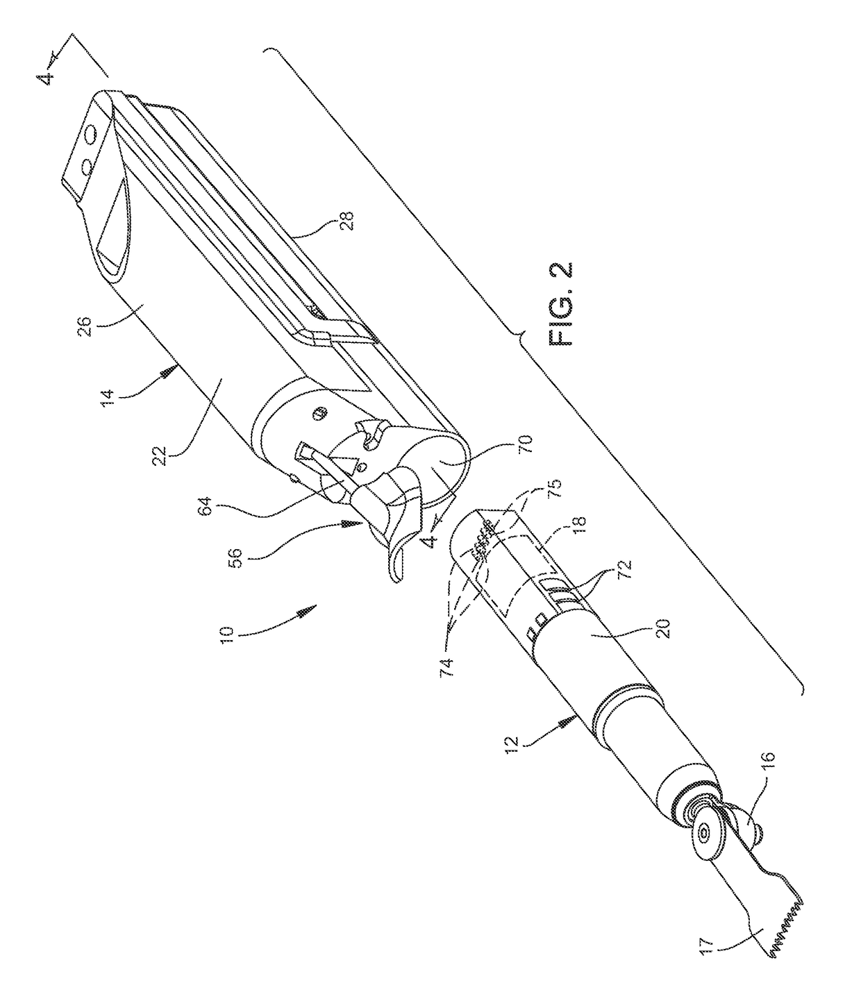 Surgical tool system with a tool unit that includes a power generating unit and a battery and control module that is releasably attached to the tool unit for energizing and controlling the power generating unit