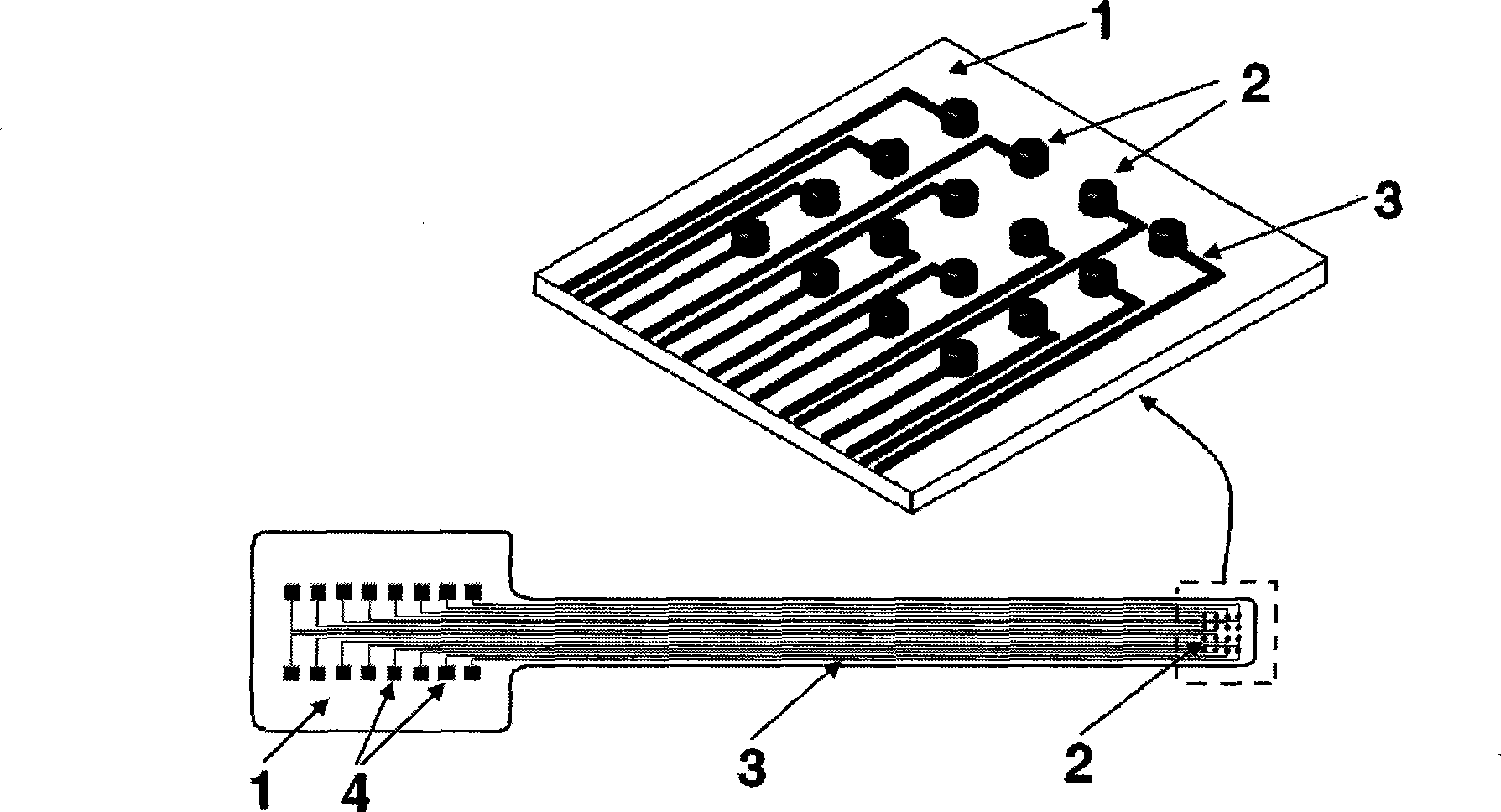 Flexible retina salient point micro-electrode chip and production method thereof