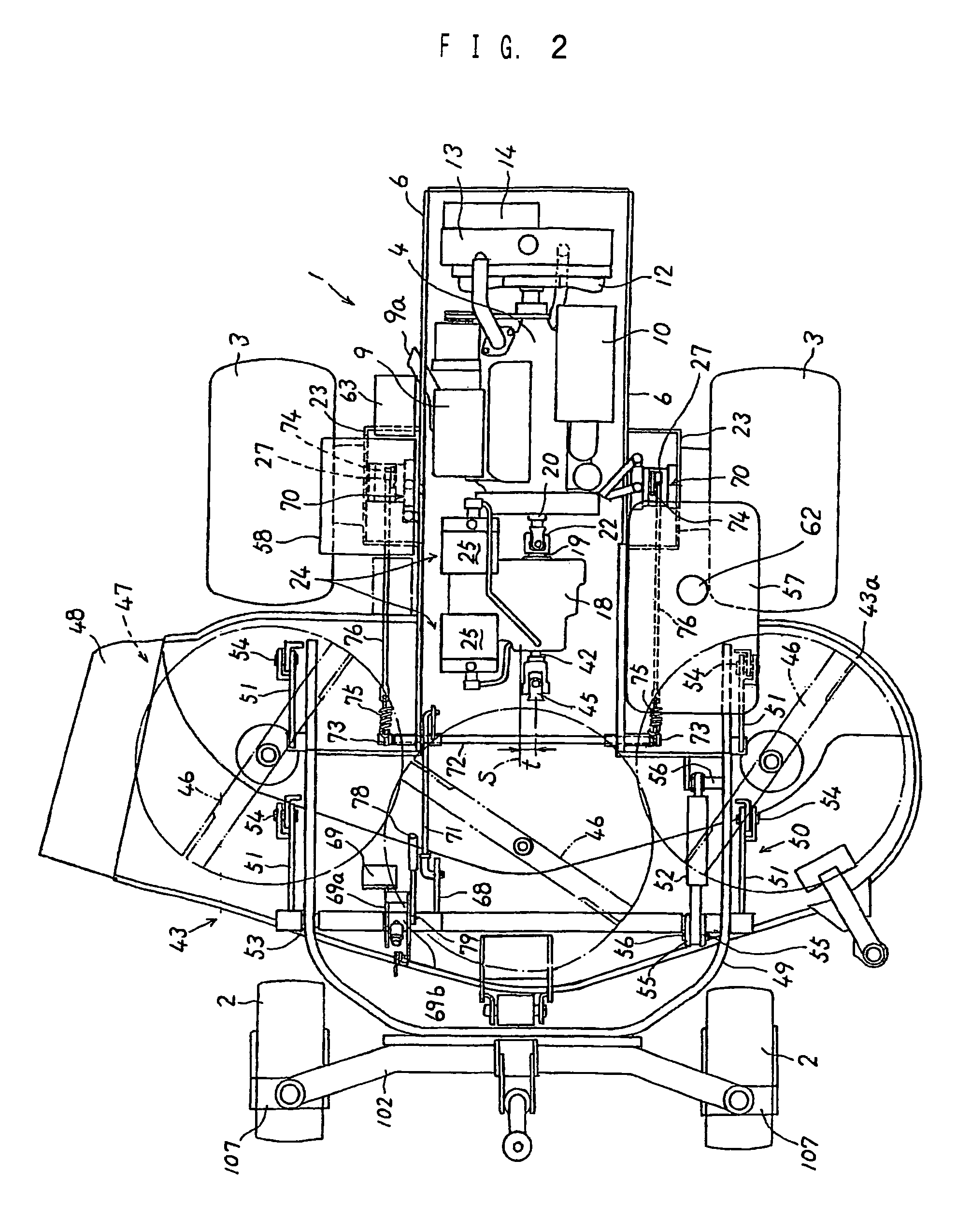 Riding mower provided with hydrostatic transmissions
