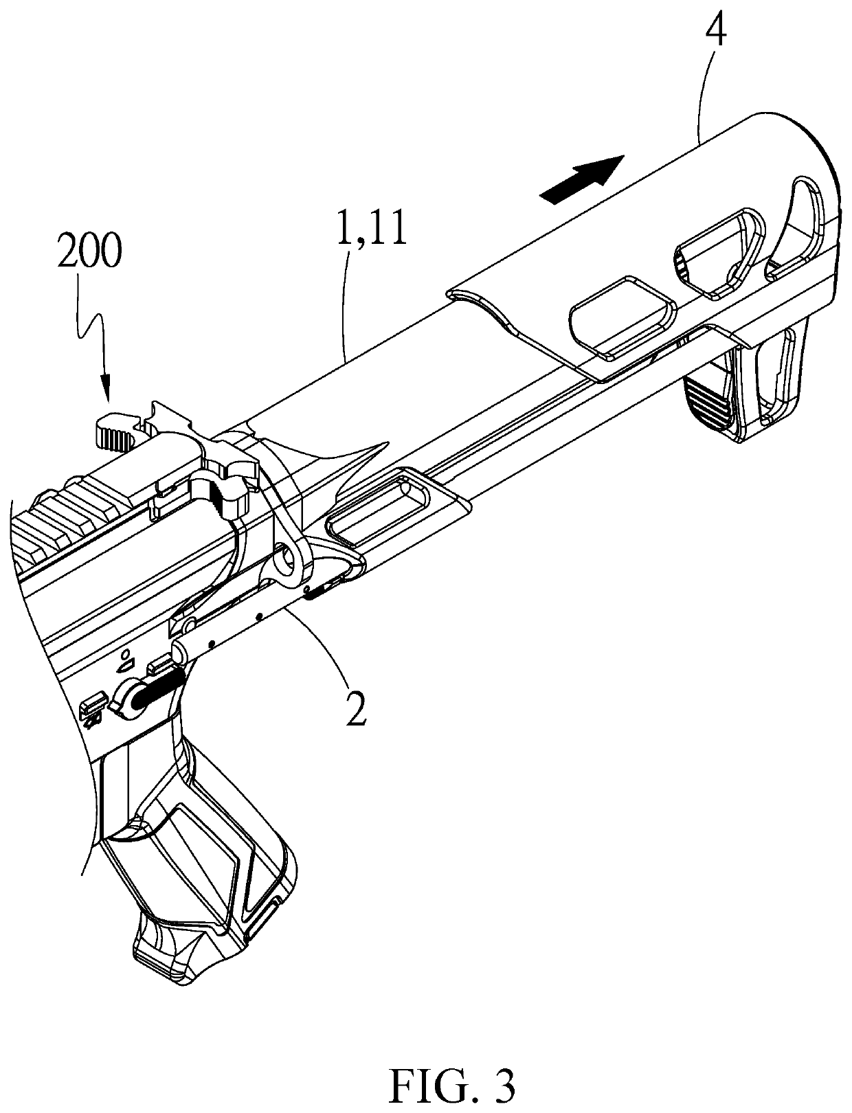 Fast expansion structure of toy gun buttstock