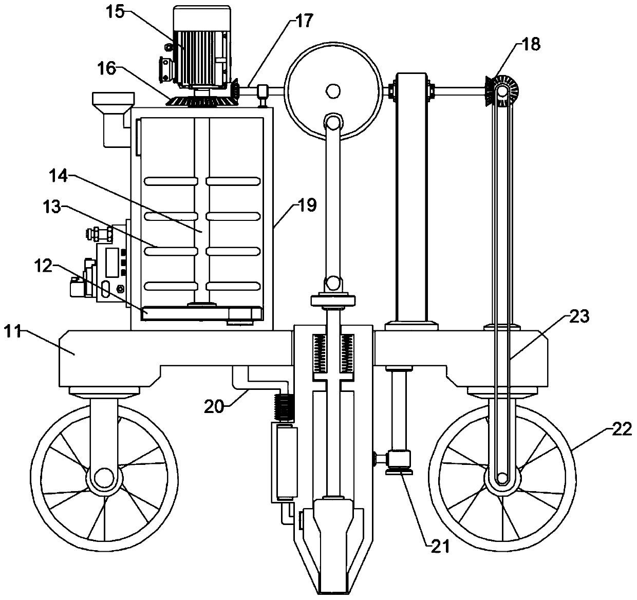 Hole planting mechanism and vegetable seed sowing device