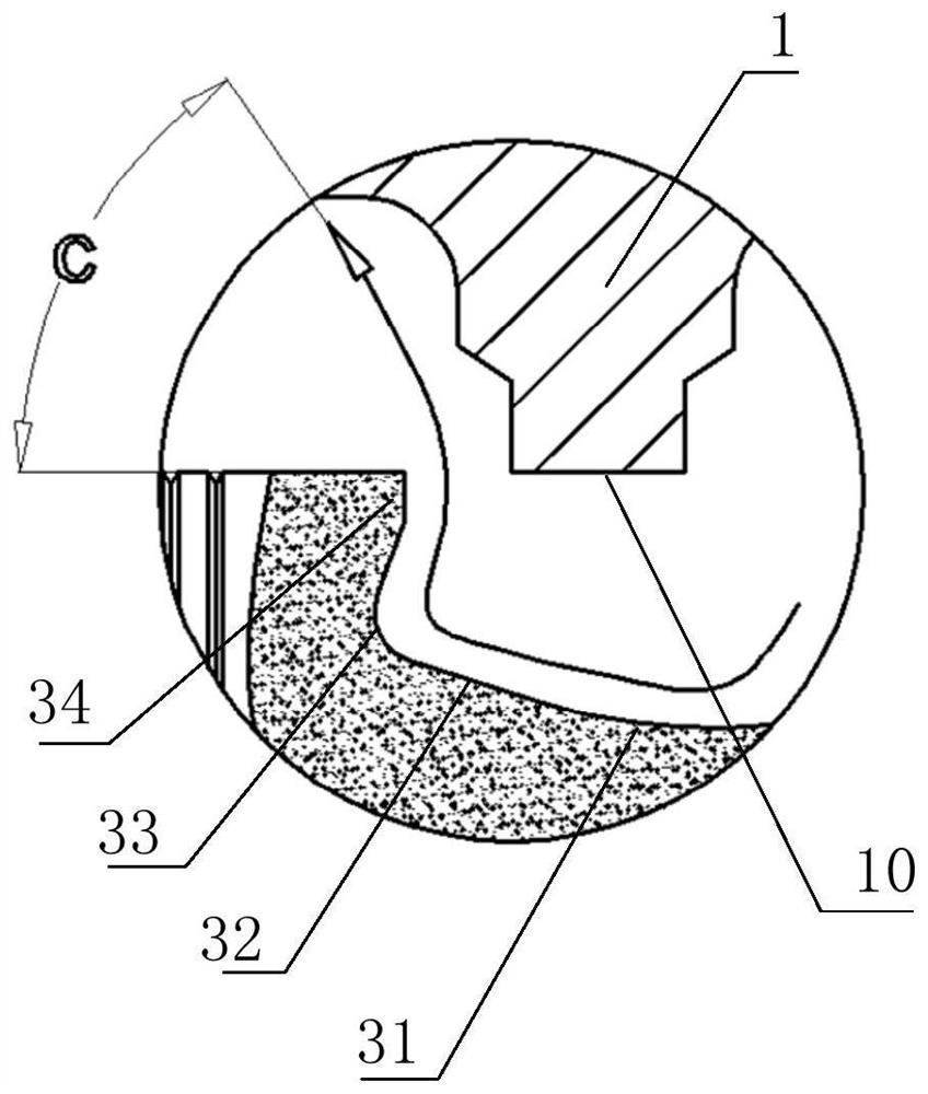 Valve element structure for improving passing flow