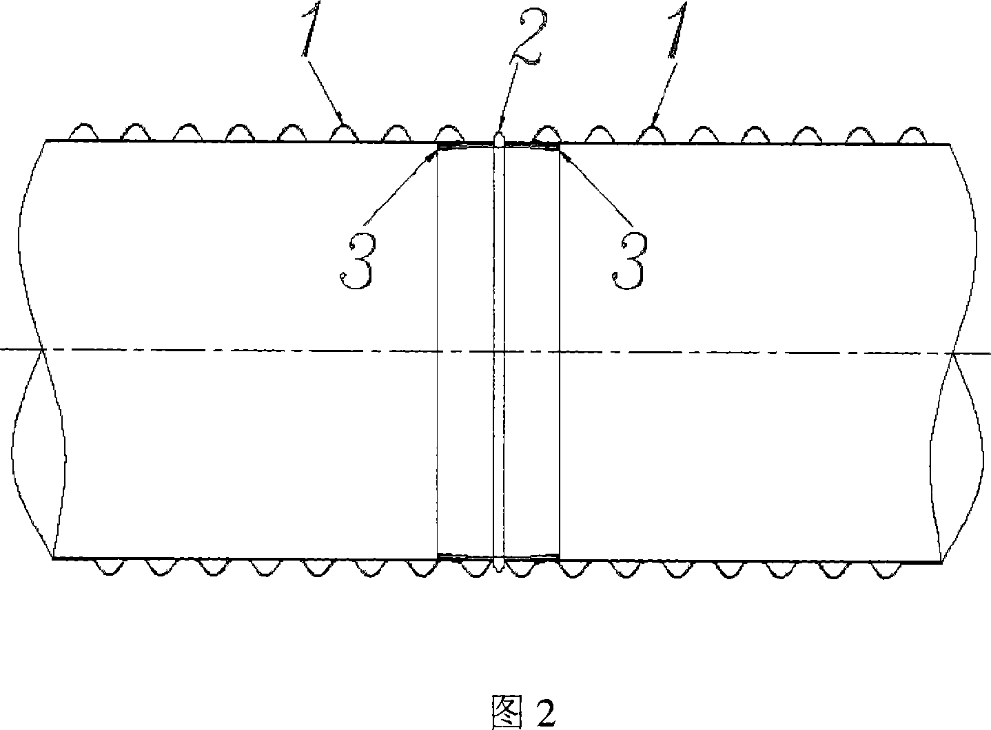 Connection method of steel band reinforced spiral ripple pipe