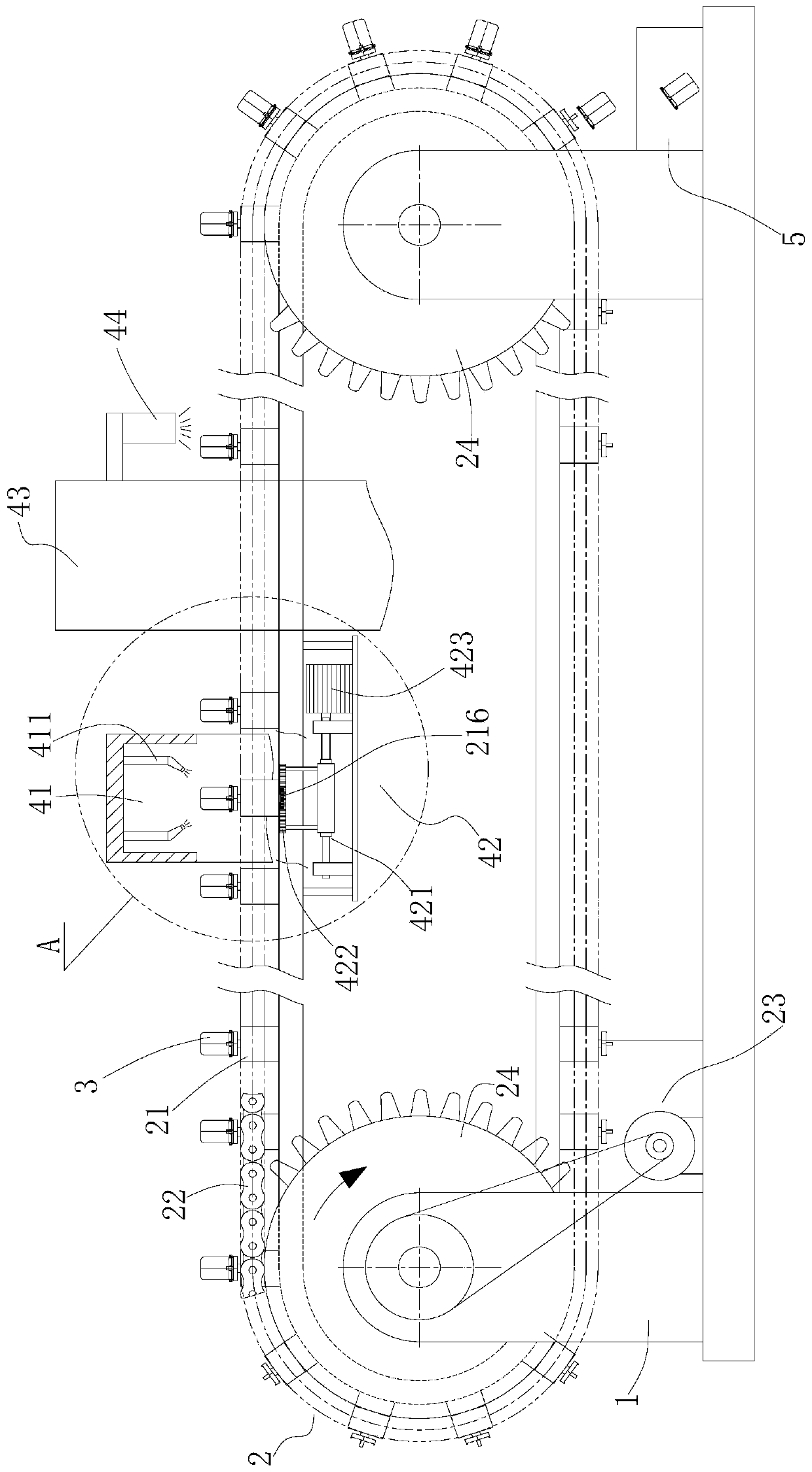 Filter powder spraying device