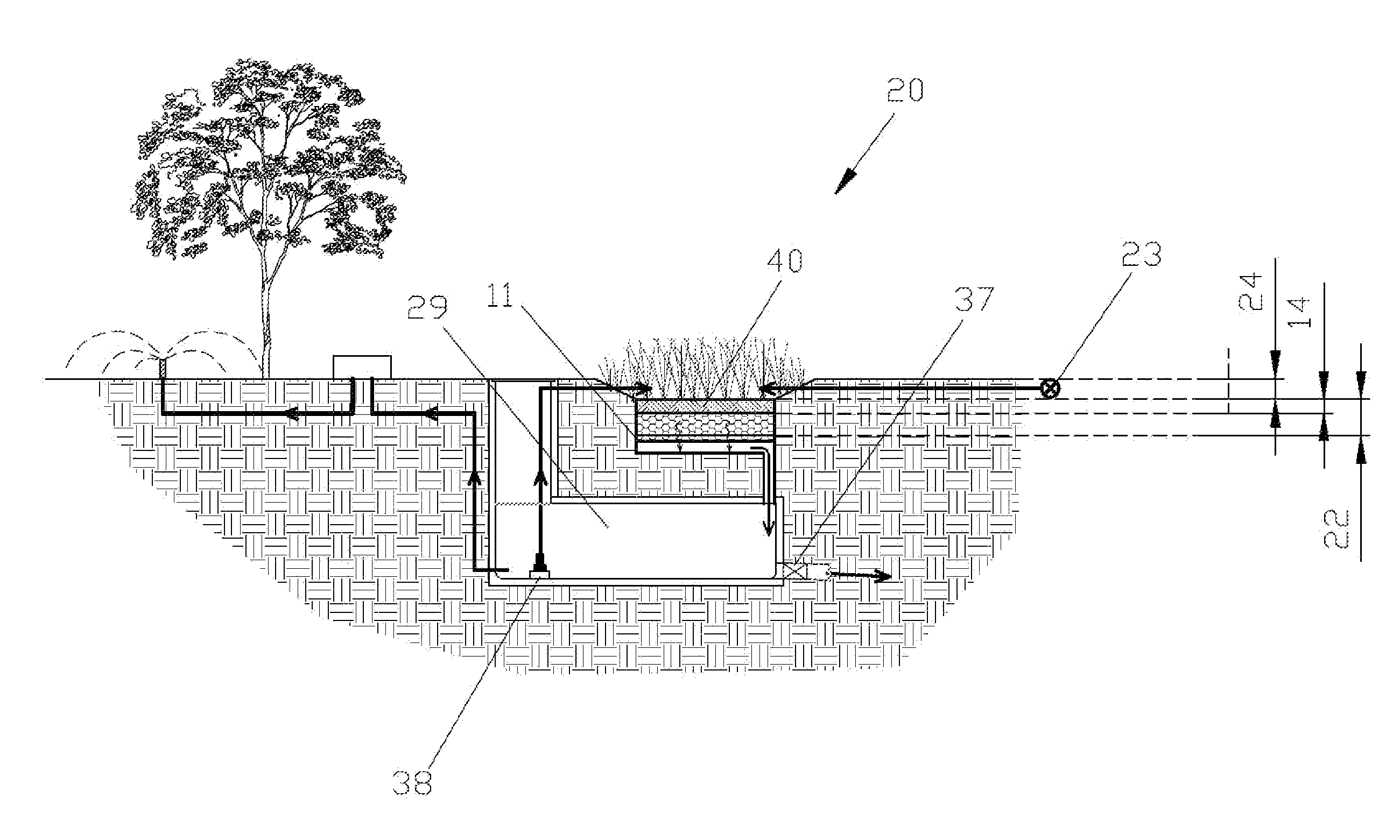 Bioretention module, method and system for treating water