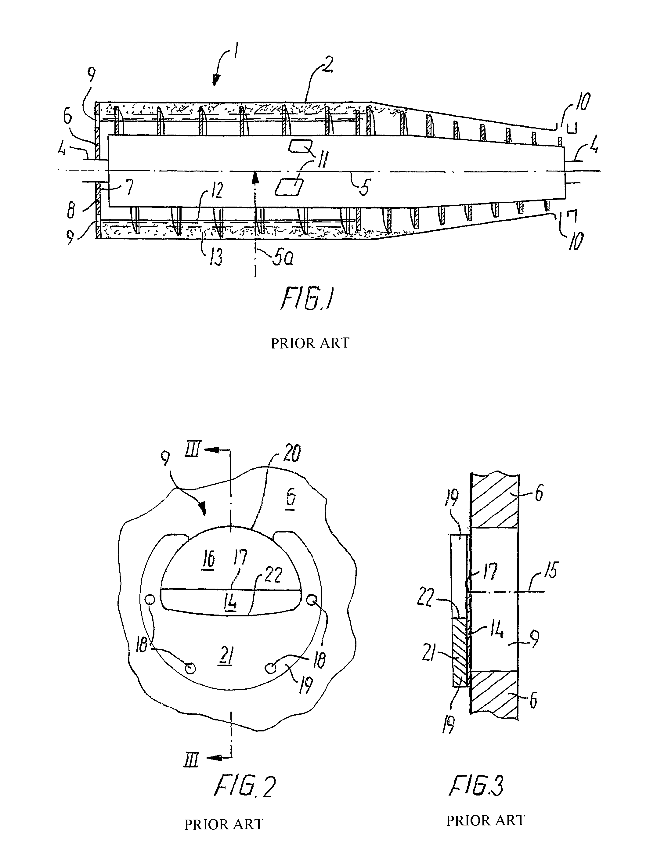 Centrifugal separator and a liquid phase discharge port member