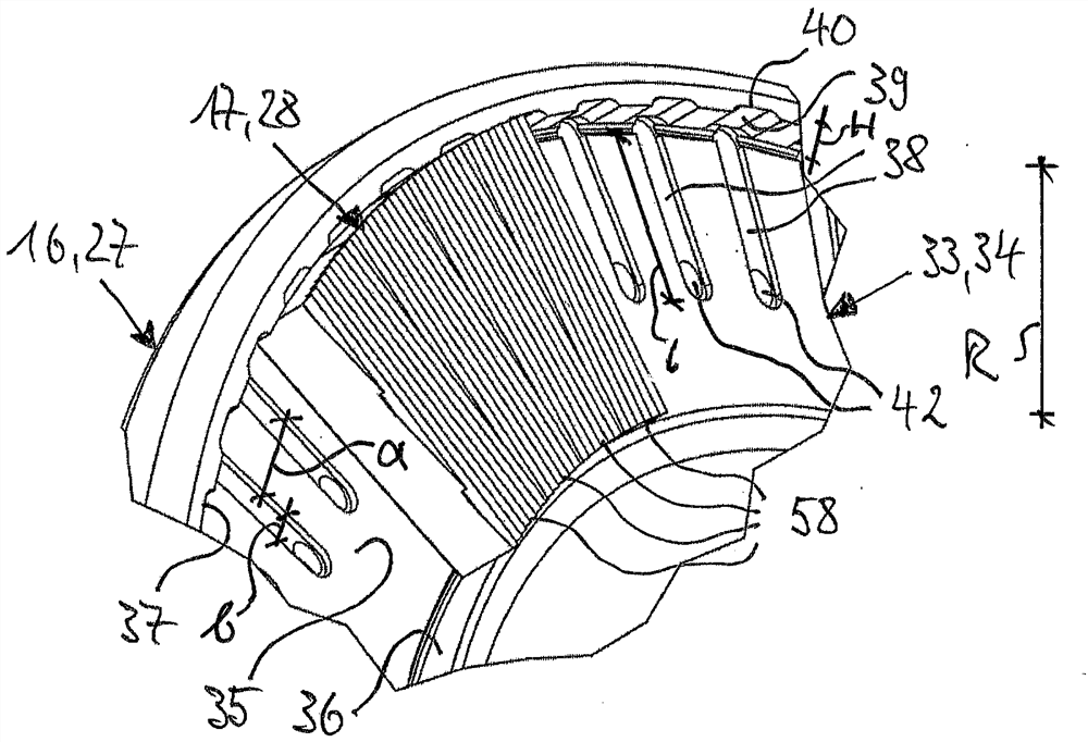 Device for comminuting loose feed material