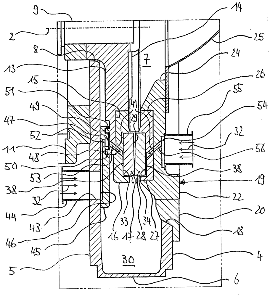 Device for comminuting loose feed material