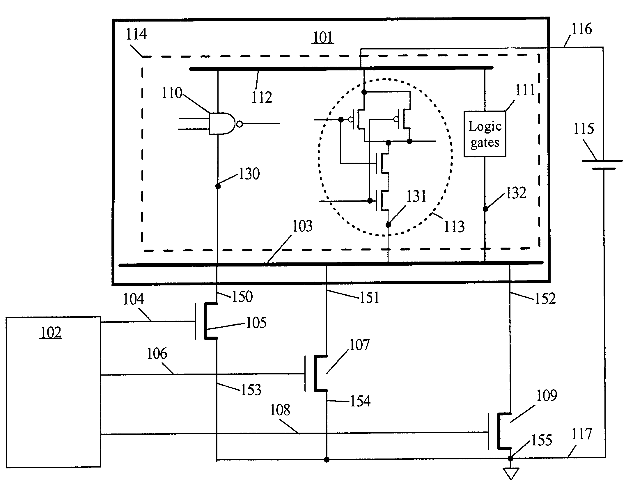 Control circuitry for power gating virtual power supply rails at differing voltage potentials