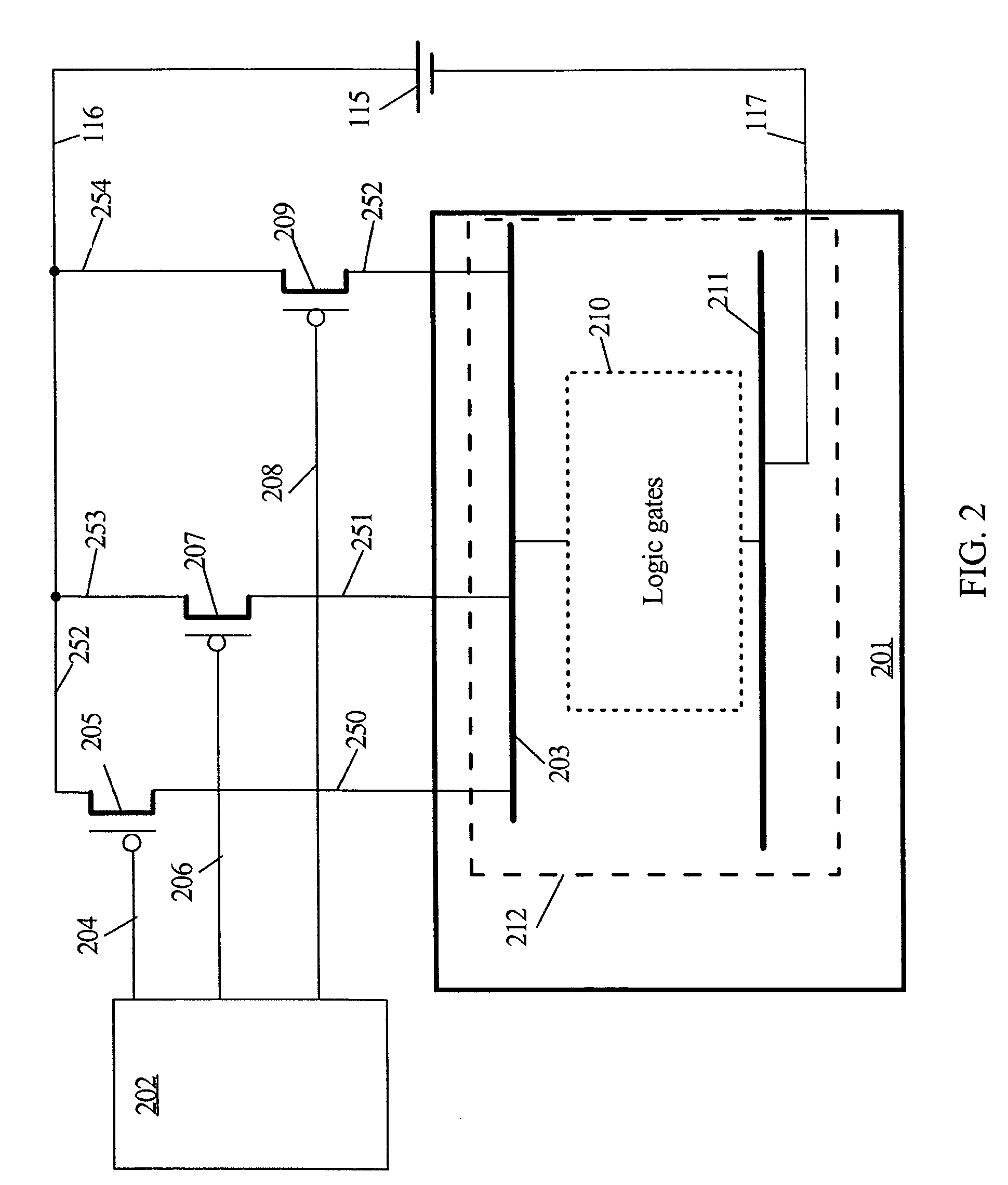 Control circuitry for power gating virtual power supply rails at differing voltage potentials