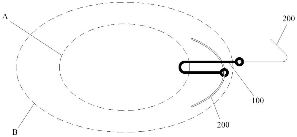 Double-hole capsular bag drag hook and preparation method thereof