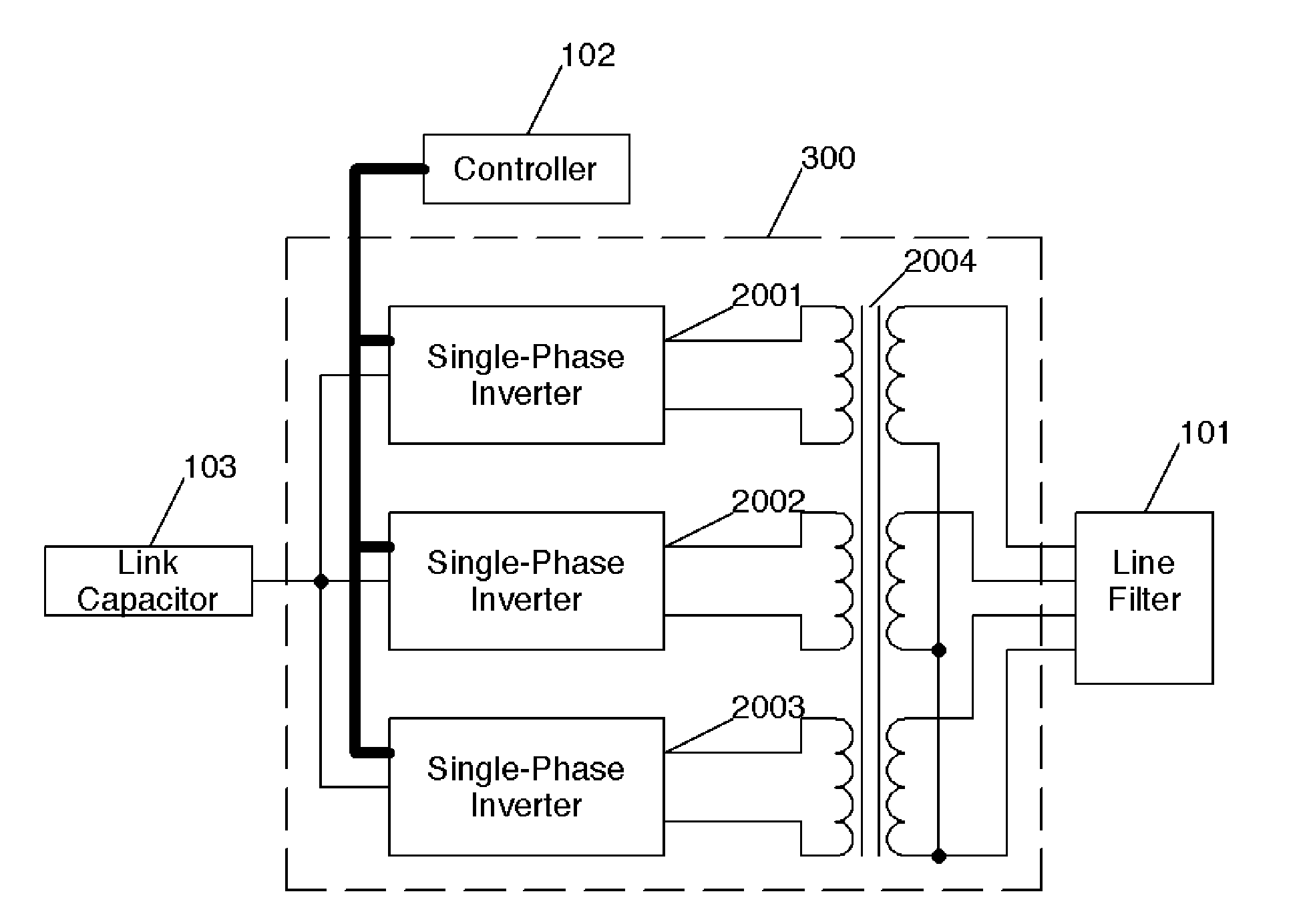 Poly-phase inverter with independent phase control