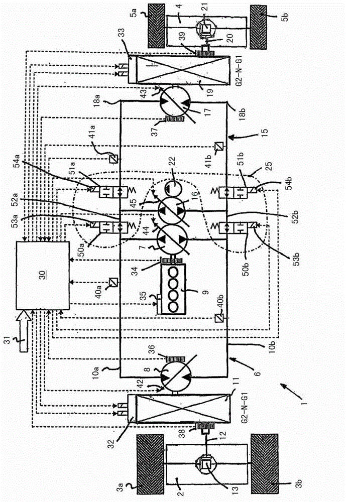 Hydrostatic running driving device for all-wheel drive working machine