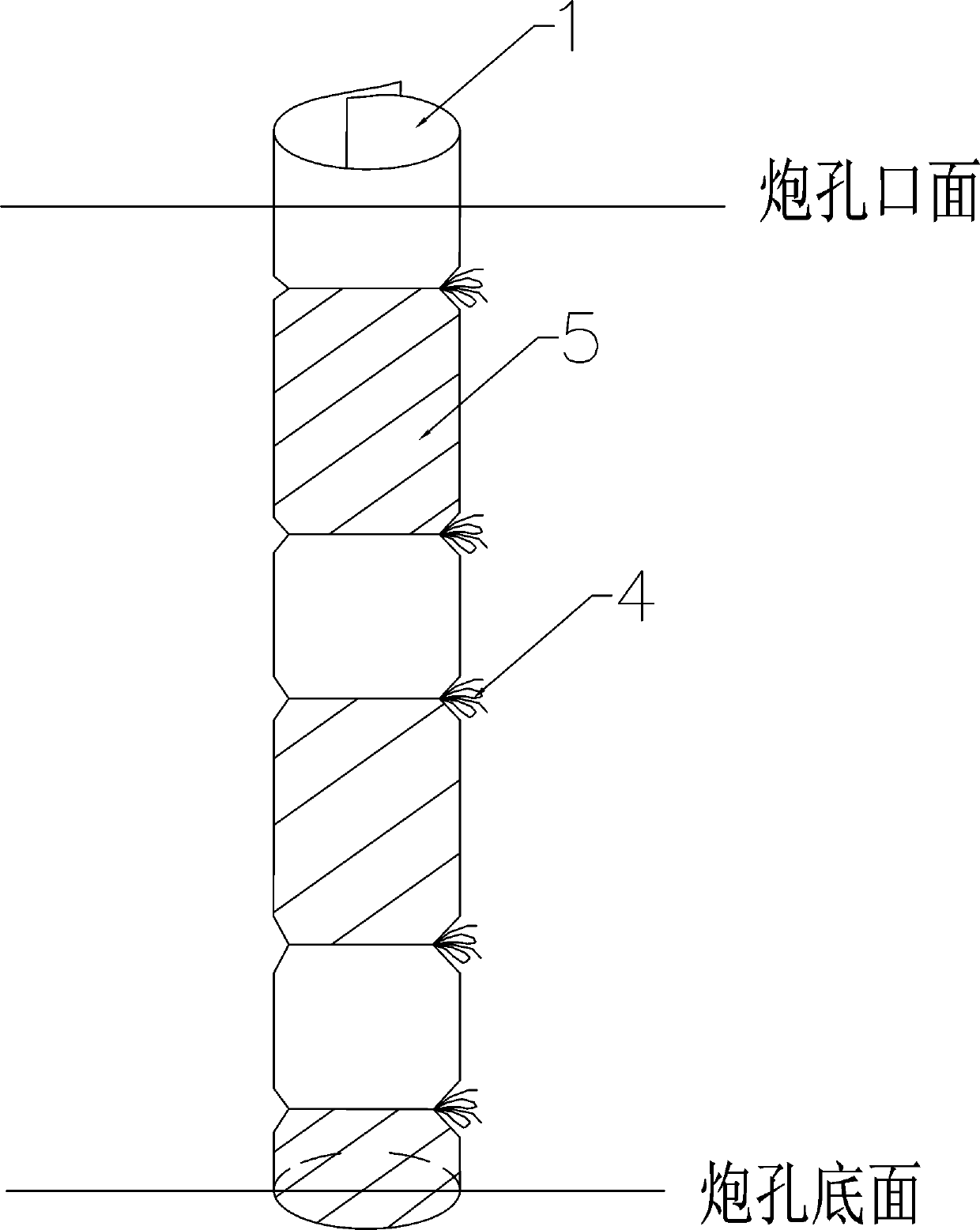 Explosive charging and sounding device assisting in mine smooth blasting