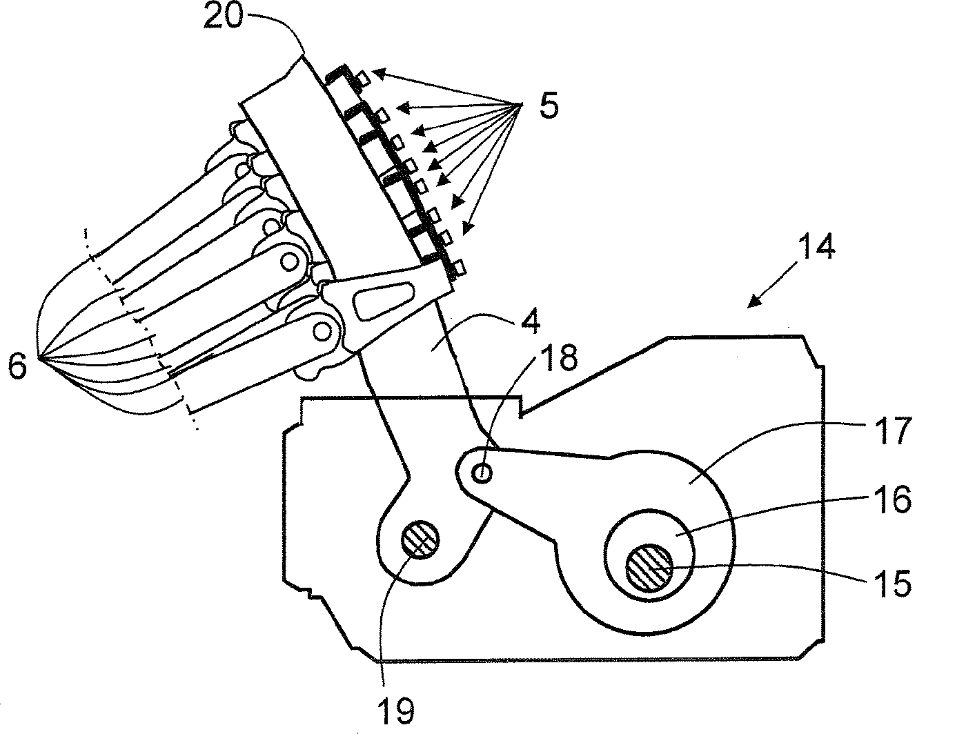Shed-forming device for a weaving machine