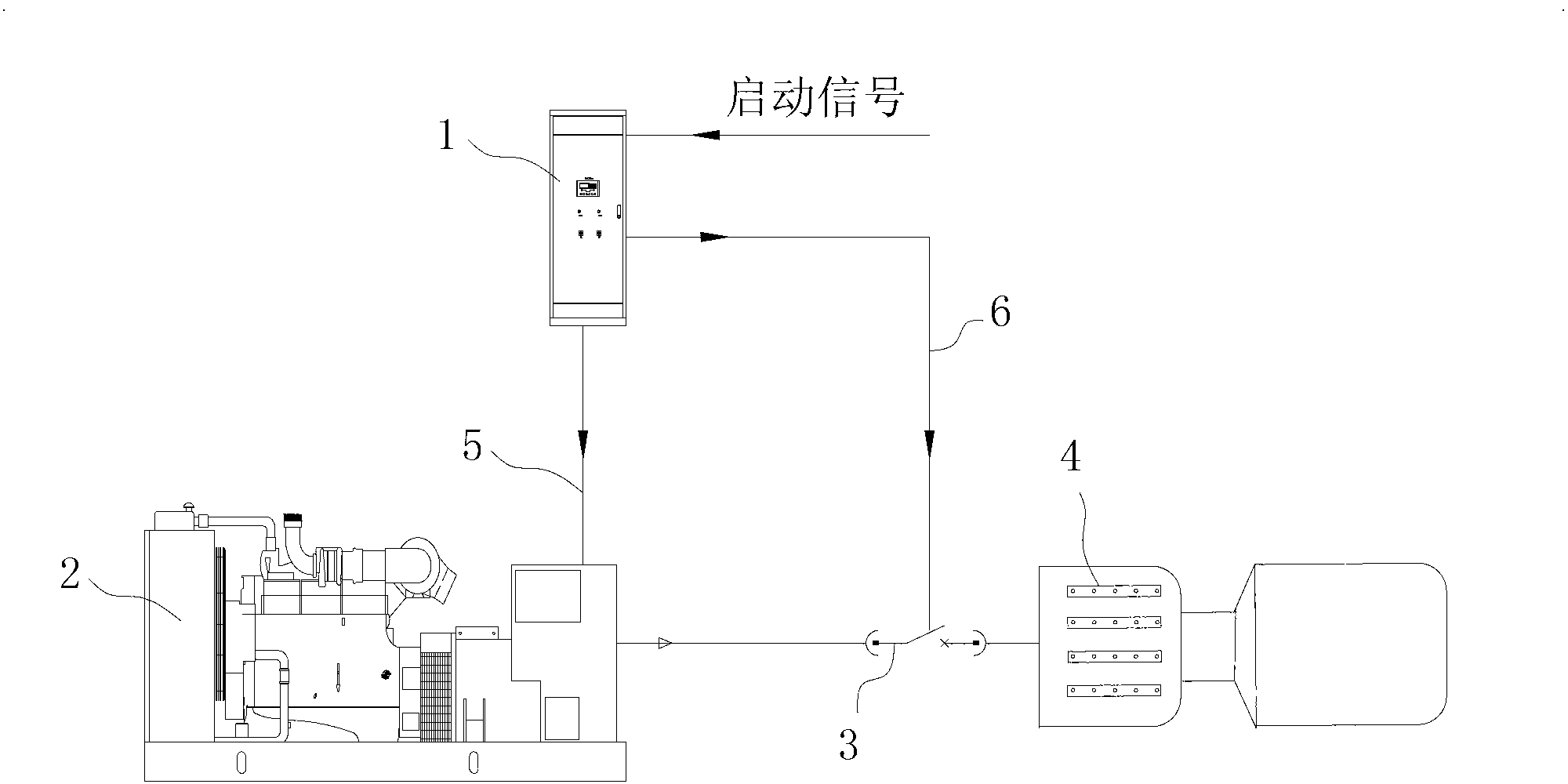 Generator set for emergency starting of high-voltage large-capacity motor and starting method