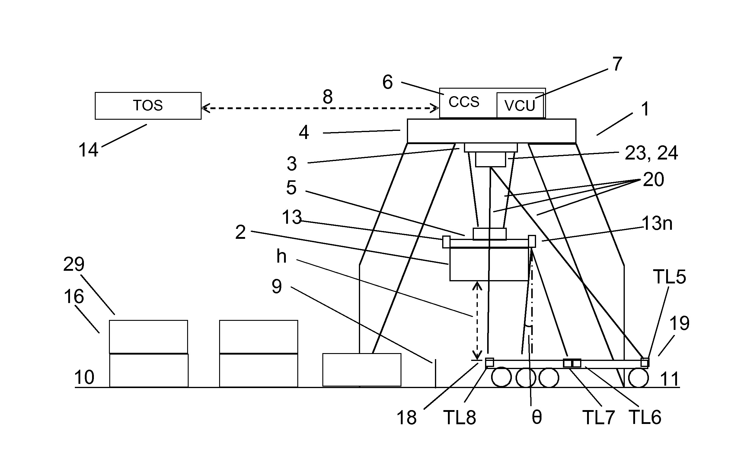 Method and system for automatically landing containers on a landing target using a container crane