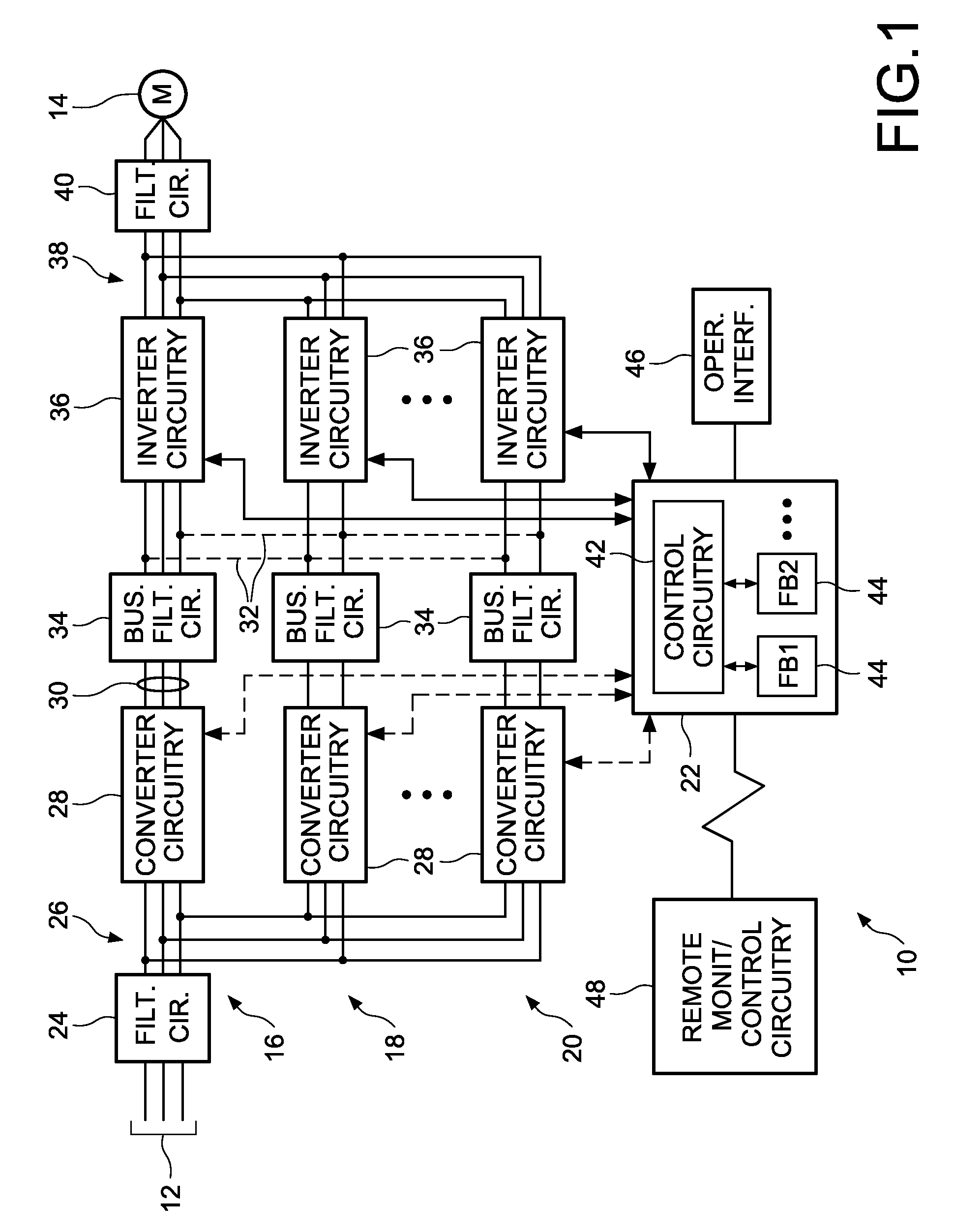 Heat sink cooling arrangement for multiple power electronic circuits