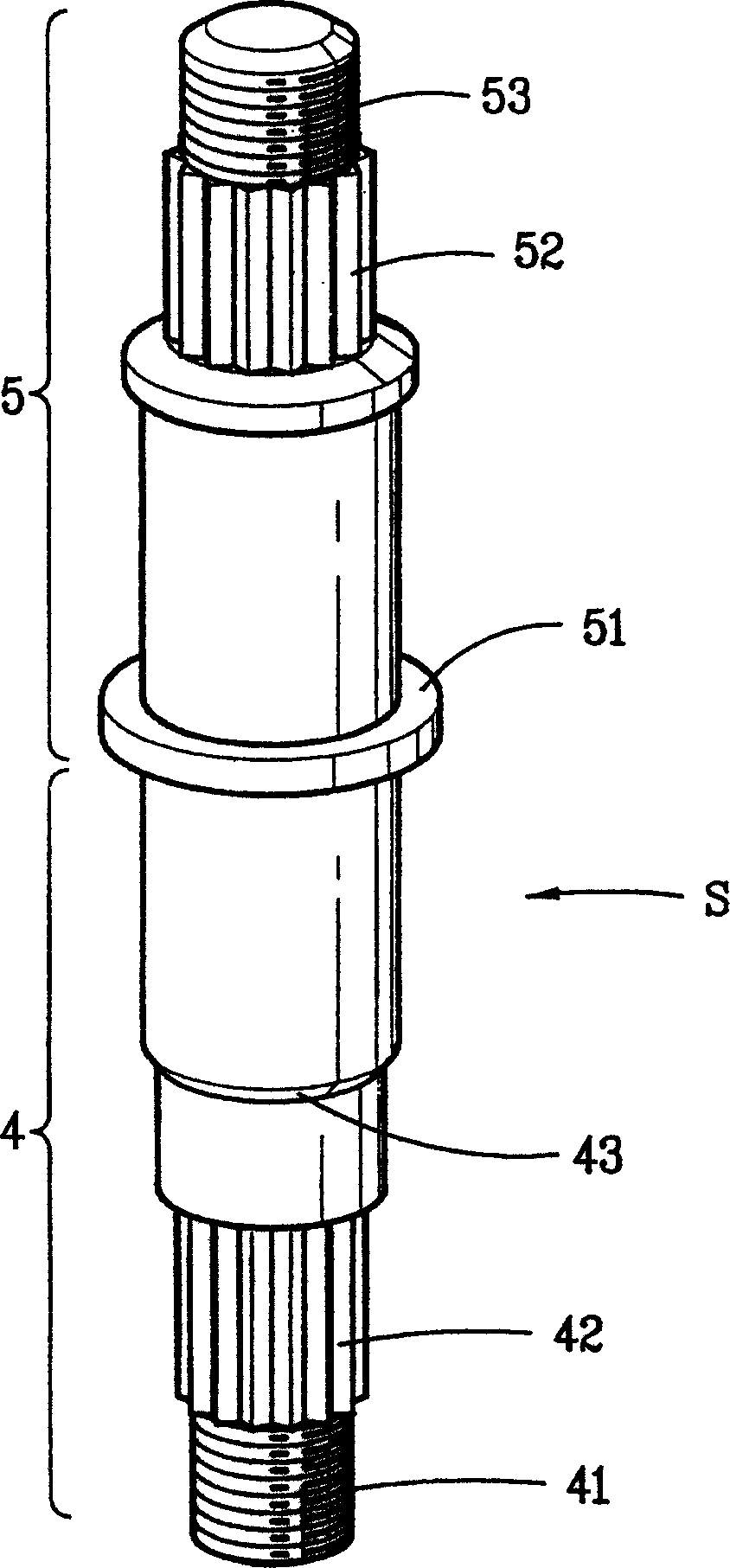 Manufacturing method of actuating shaft for washing machine